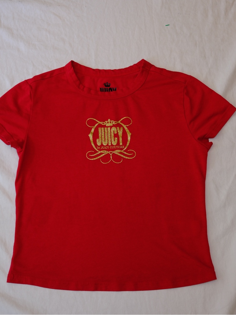 Juicy Couture Red Tee with Gold Crest Logo